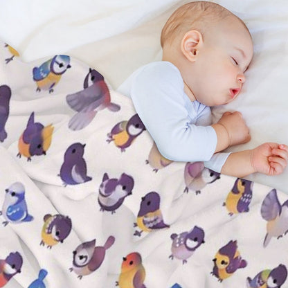Little Bird (Paridae) Throw Blanket