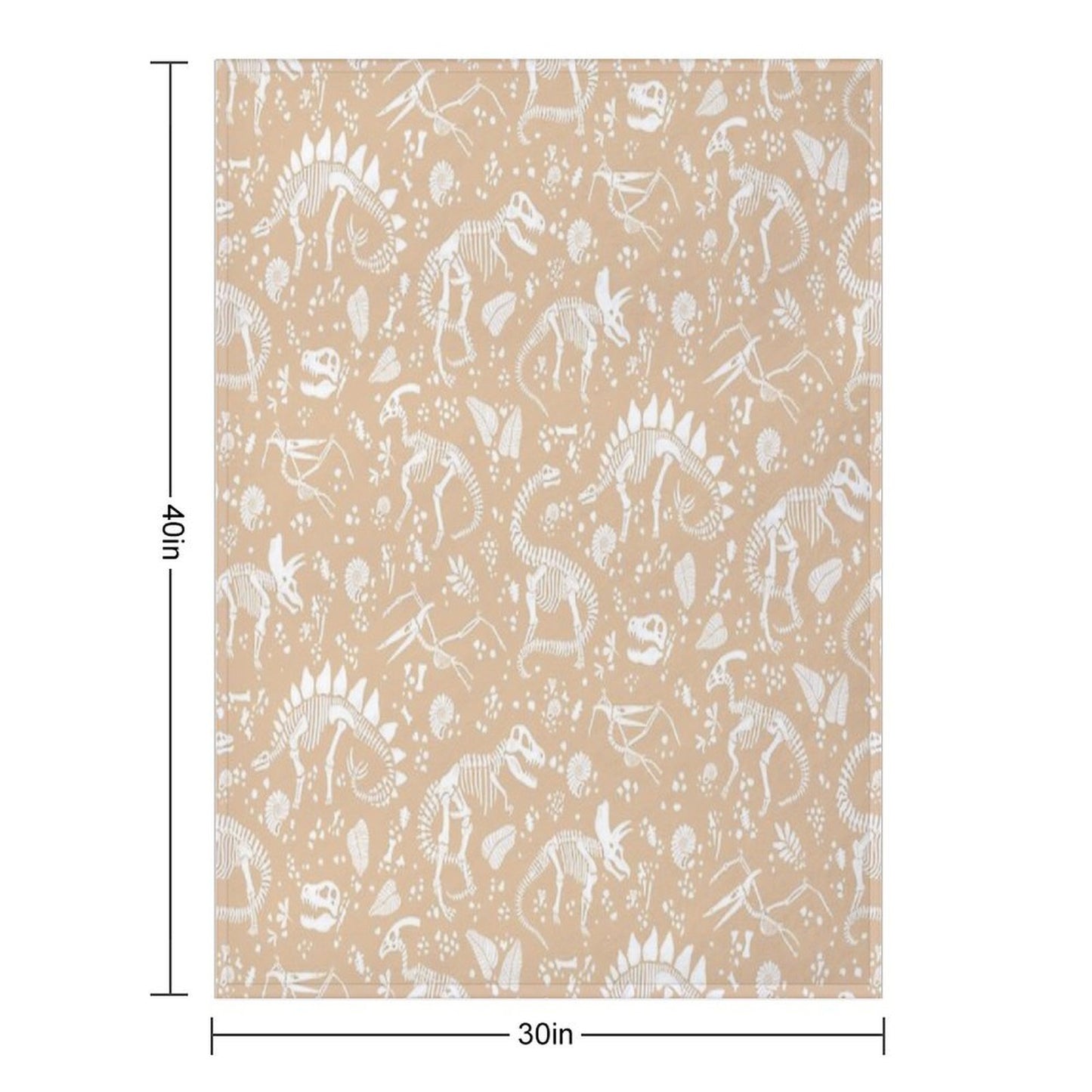 Excavated Dinosaur Fossils - Taupe Throw Blanket