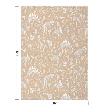 Excavated Dinosaur Fossils - Taupe Throw Blanket