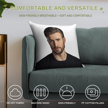 Chris Evans Being Hot Soft Fade-Resistant Throw Pillow
