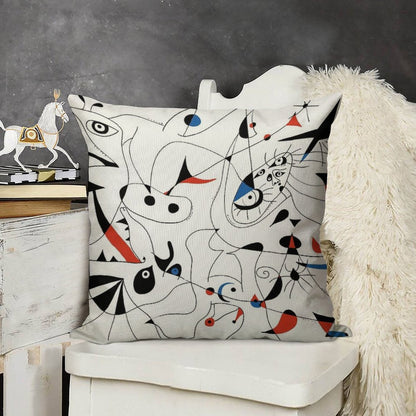 Joan Mirò #5 Linen Throw Pillow Cover