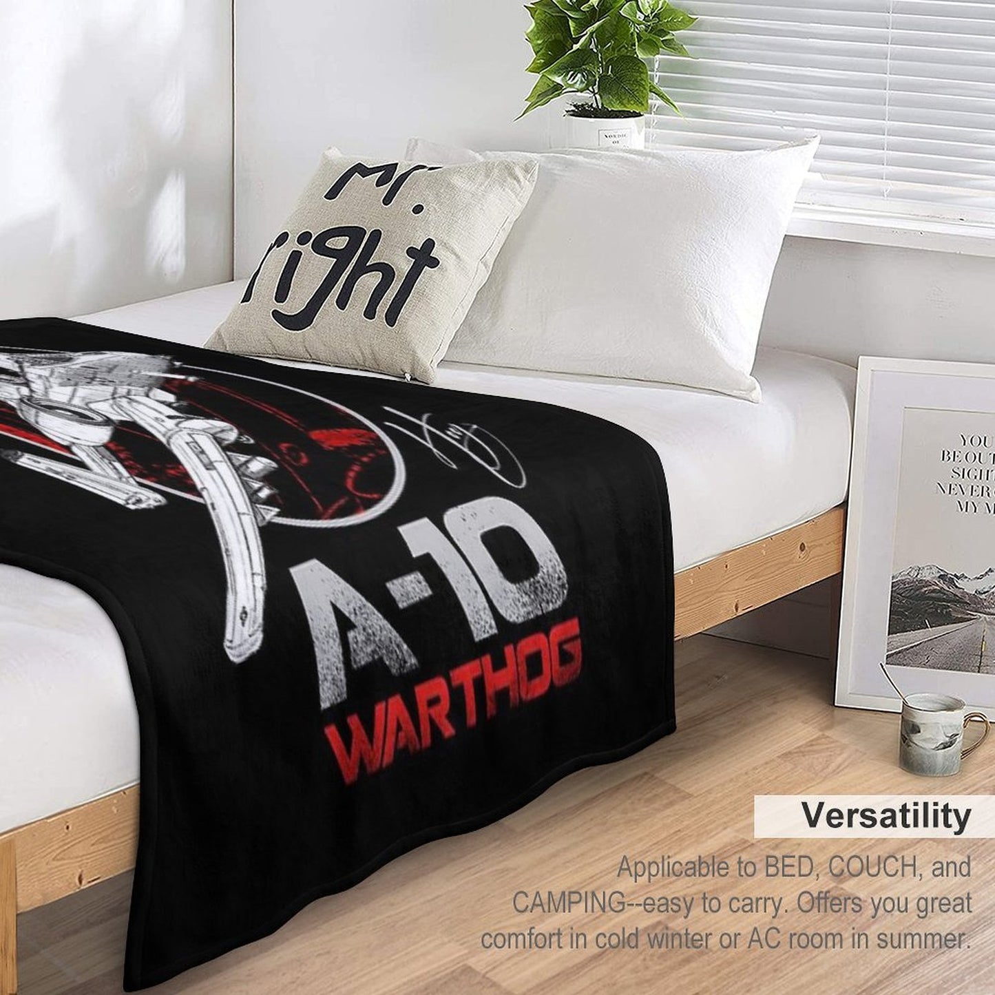 A-10 Thunderbolt II Warthog Subsonic Attack Aircraft  Nicknamed Hog Us Air Force Fighterjet Throw Blanket