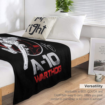A-10 Thunderbolt II Warthog Subsonic Attack Aircraft  Nicknamed Hog Us Air Force Fighterjet Throw Blanket