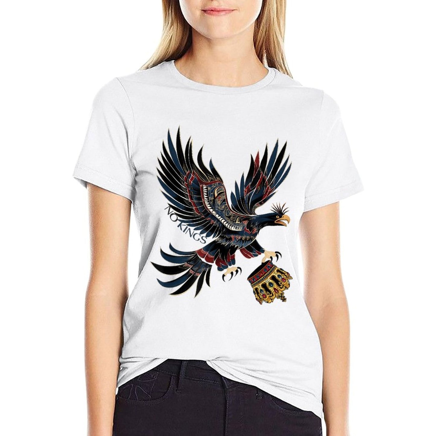 No Kings Political Protest Subtle Statement Graphic Comfortable T-Shirt