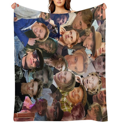 Jamie Campbell Bower Photo Collage Throw Blanket