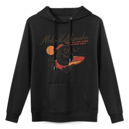 Vintage Cute Mele Kalikimaka Christmas Santa Surfing Costume Pilling-Resistant Hoodie
