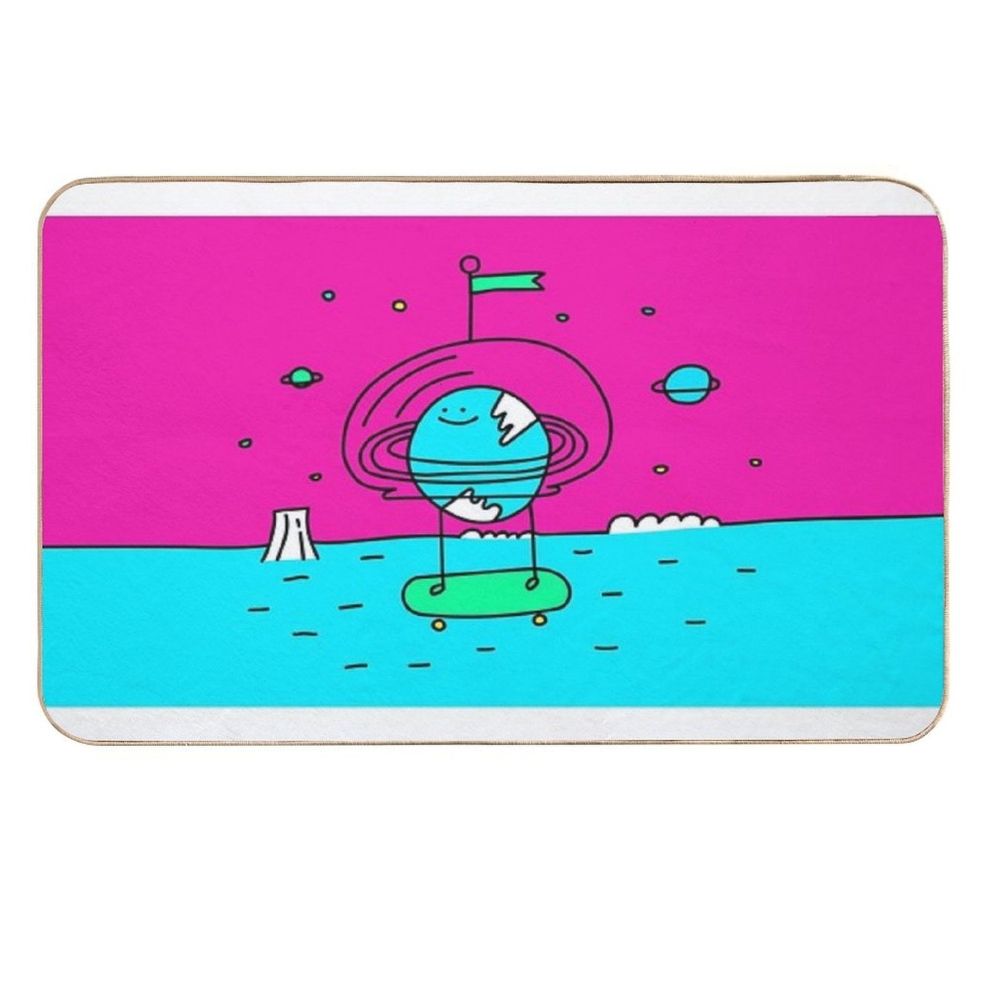 Surreal Planet - Mr Beaker  Easy Maintenance Bath Mat