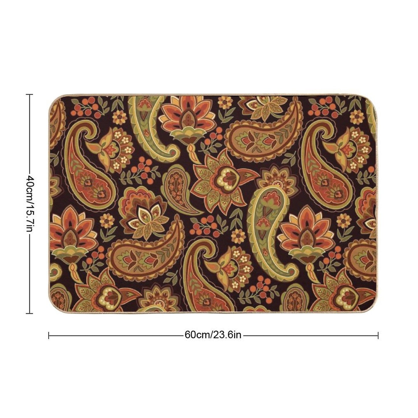 Autumn Paisley Bath Mat