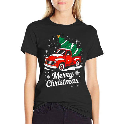Merry Christmas Red Truck Family Matching Christmas Pajama  Versatile T-Shirt