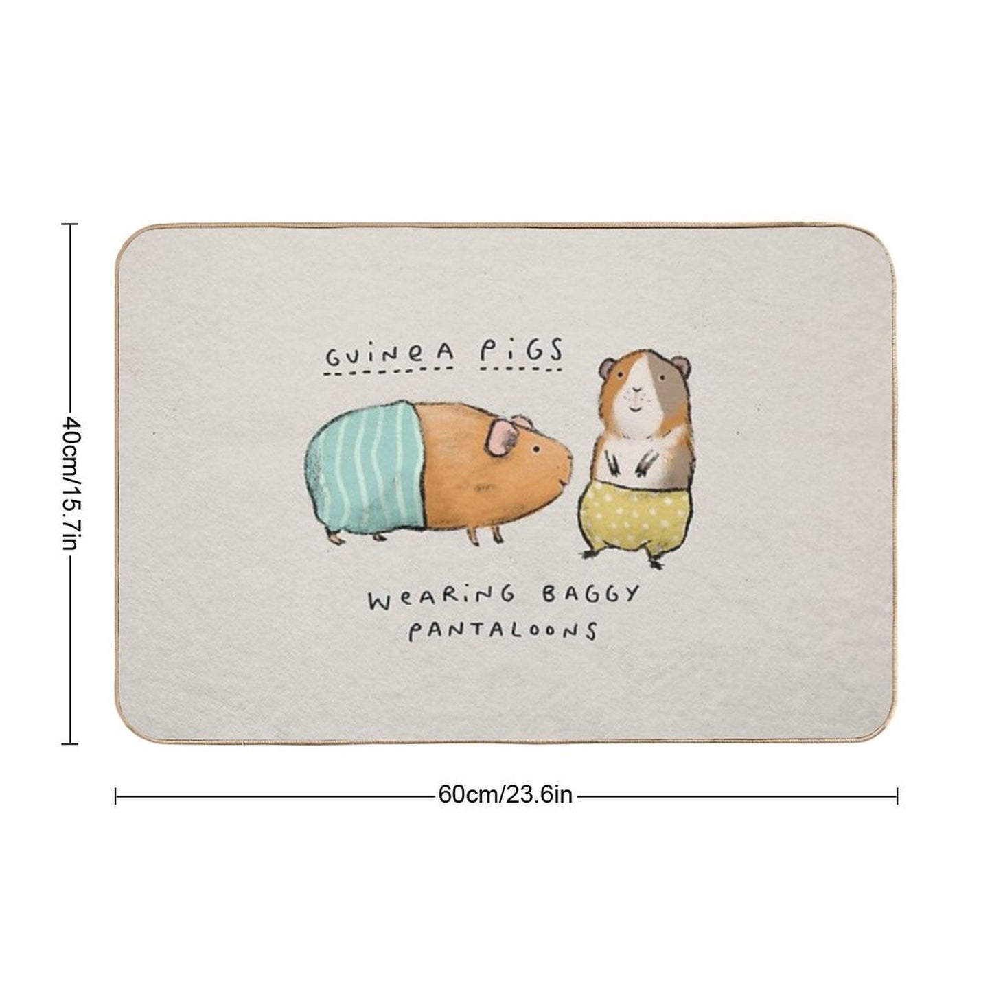Guinea Pigs Wearing Baggy Pantaloons  Toxin-Free Bath Mat