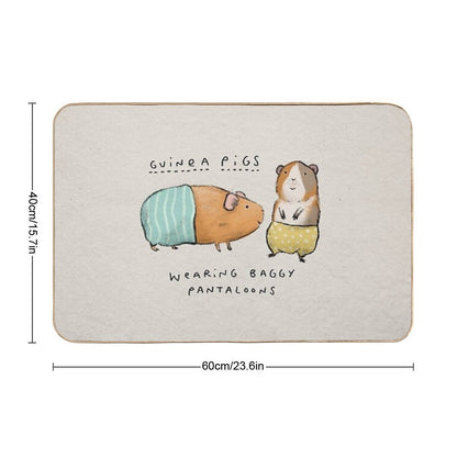 Guinea Pigs Wearing Baggy Pantaloons  Toxin-Free Bath Mat