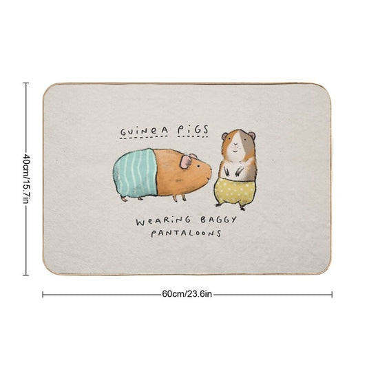 Guinea Pigs Wearing Baggy Pantaloons  Toxin-Free Bath Mat