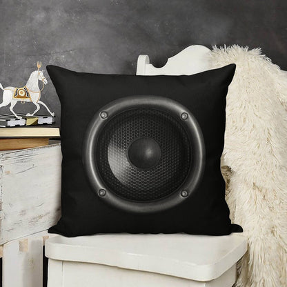 Music Speaker Linen Throw Pillow Cover