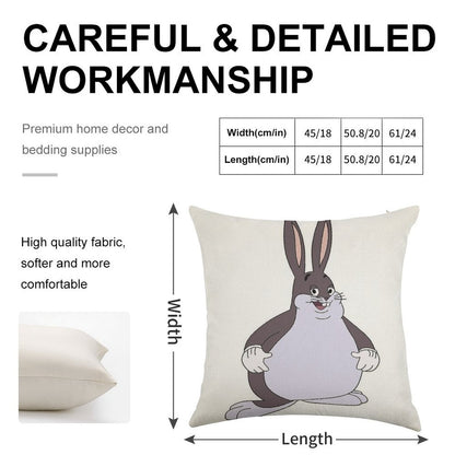 Chubby Chungus Linen Throw Pillow Cover
