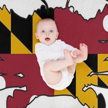 Maryland Flag Crab Throw Blanket