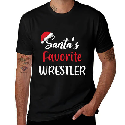 Santas Favorite Wrestler Pajama Christmas Wrestling Funny  Affordable Price T-Shirt