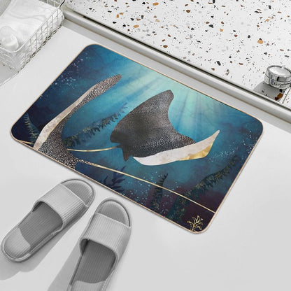 Metallic Stingray Bath Mat