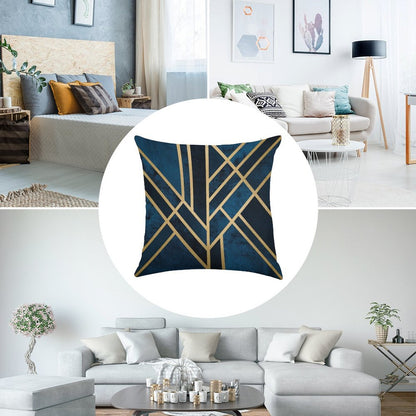 Art Deco Midnight Linen Throw Pillow Cover