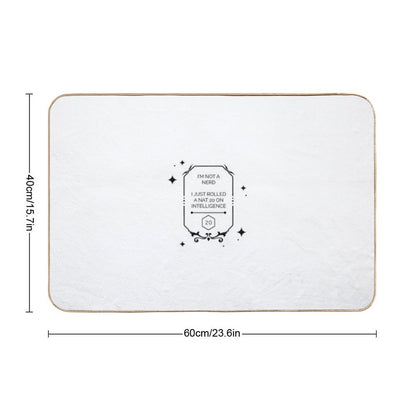 Dnd Intelligence Roll D20  Stain-Proof Bath Mat