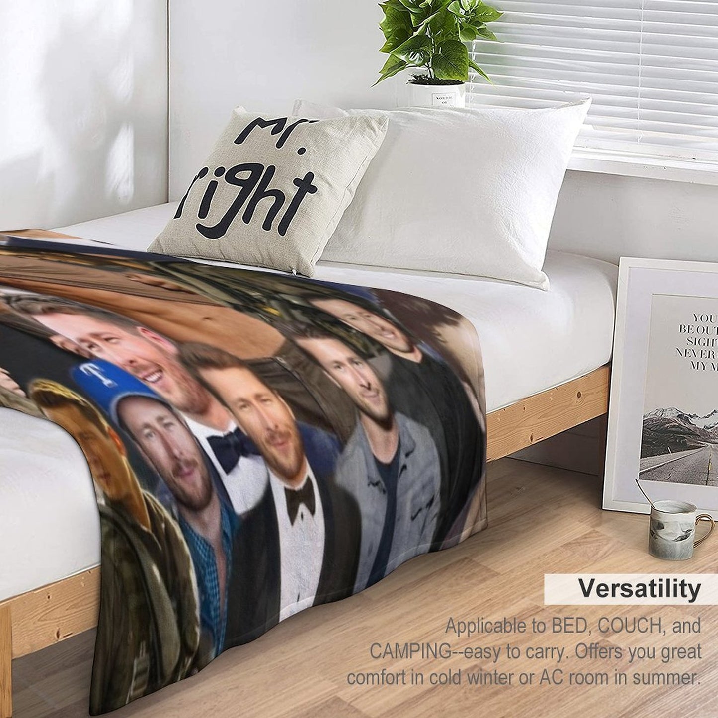 Glen Powell Colllage Throw Blanket