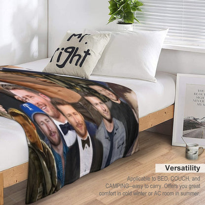 Glen Powell Colllage Throw Blanket