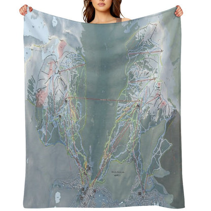 Whistler Blackcomb Resort Trail Map Throw Blanket