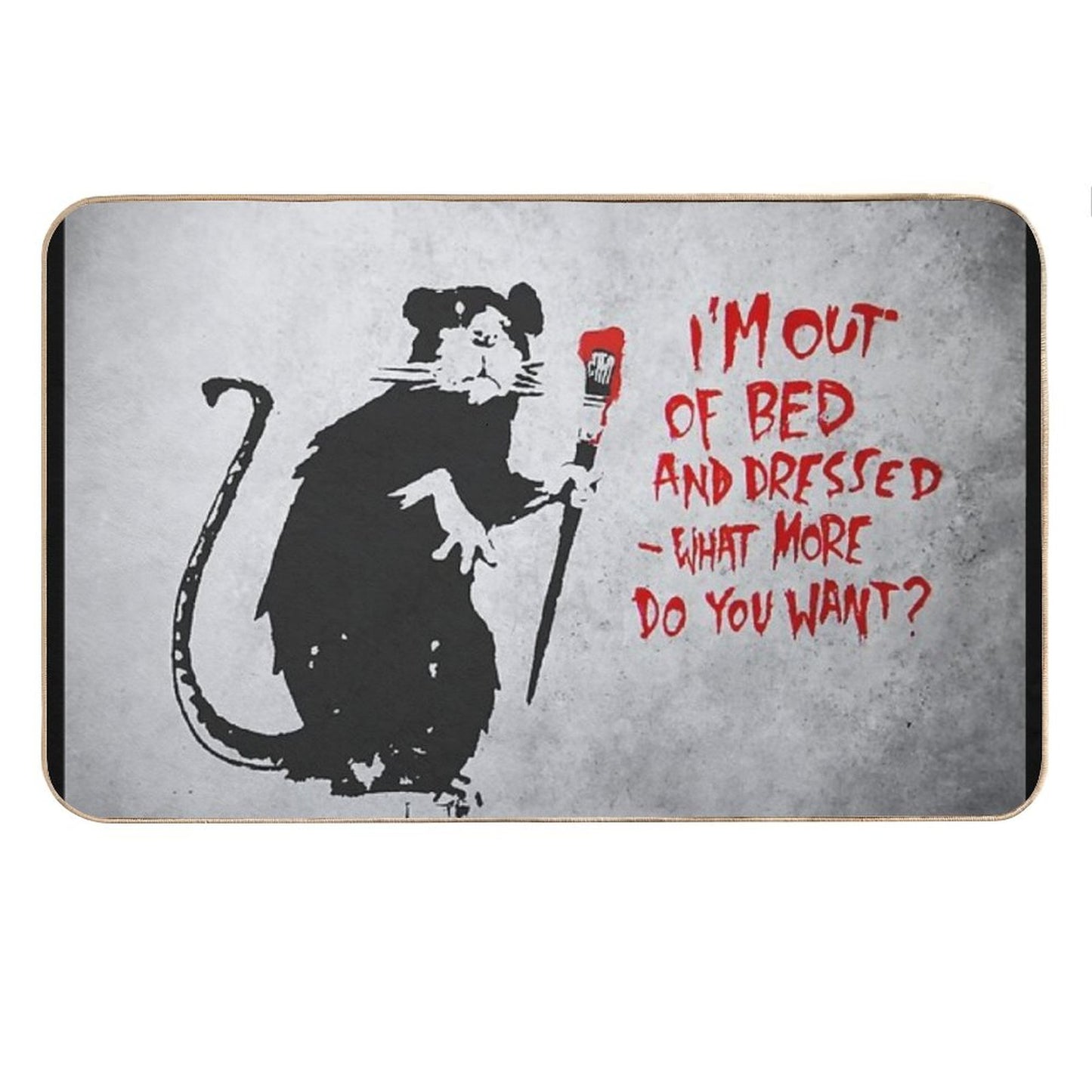 BANKSY  Out Of Bed Rat Bath Mat