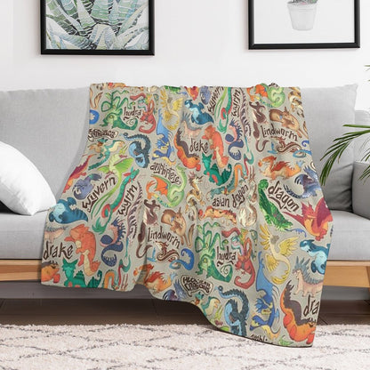 Mini Dragon Compendium Throw Blanket