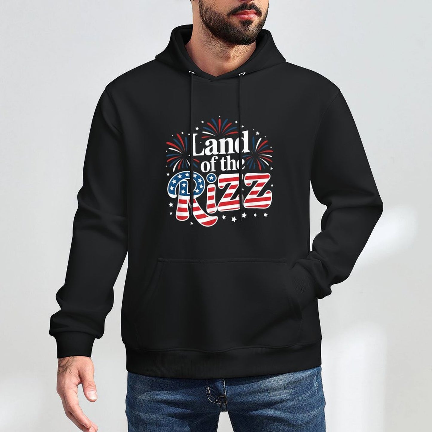 Land of The Rizz Funny Patriotic Day 4th Of July US Unisex Design Hoodie