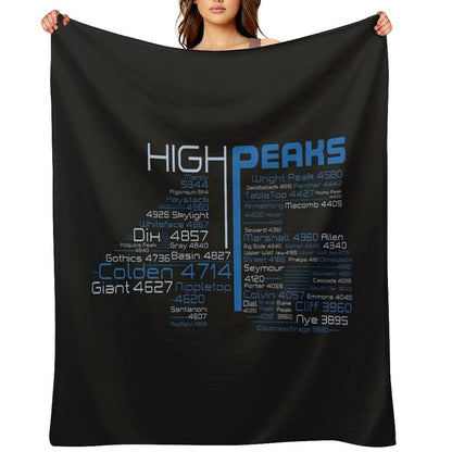 Adirondack High Peaks 46er Version 4 Throw Blanket