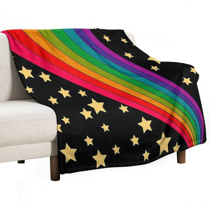 Stars And Rainbow Throw Blanket