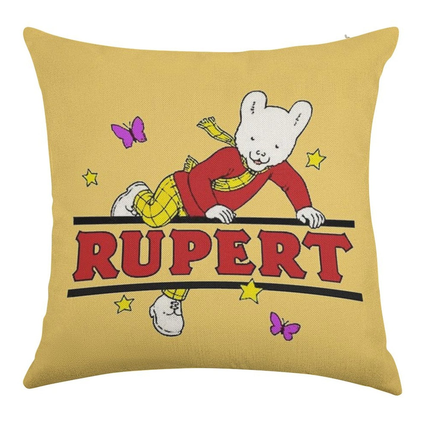 Rupert Bear Linen Throw Pillow Cover
