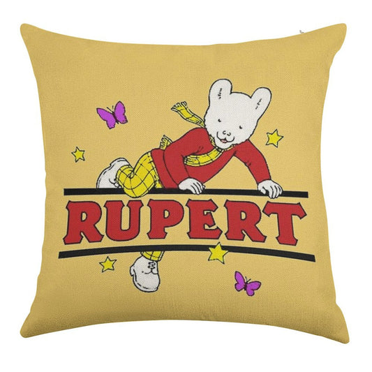 Rupert Bear Linen Throw Pillow Cover