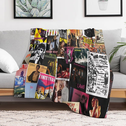 70s Punk Rock Music Throw Blanket