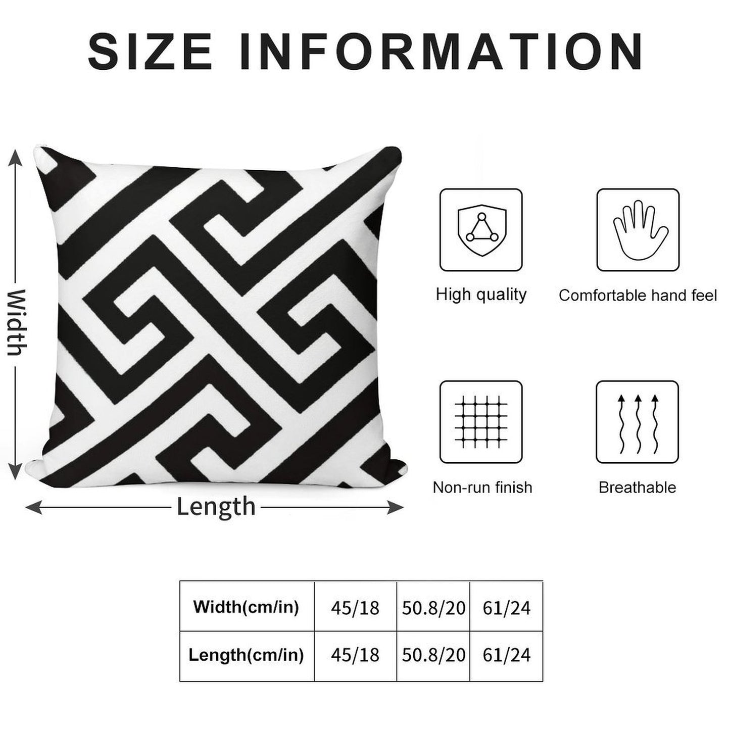 Throw Pillow  Cushion in Maze Print Design Soft Washable Throw Pillow