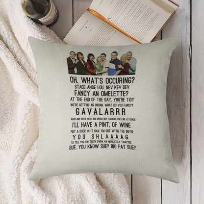 Gavin And Stacey Linen Throw Pillow Cover