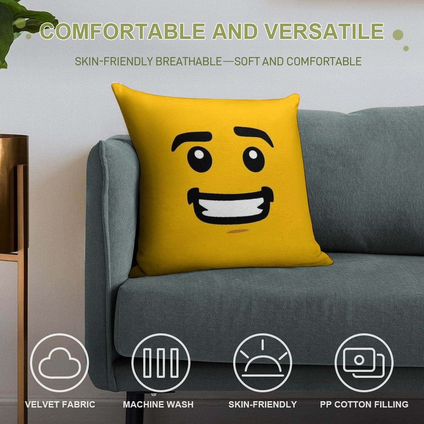 Brick Face - Guy Soft Style Accent Throw Pillow