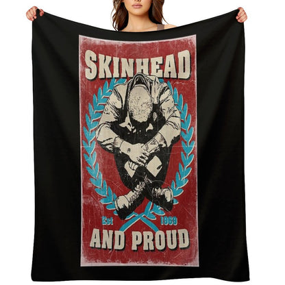 Skinhead And Proud Throw Blanket