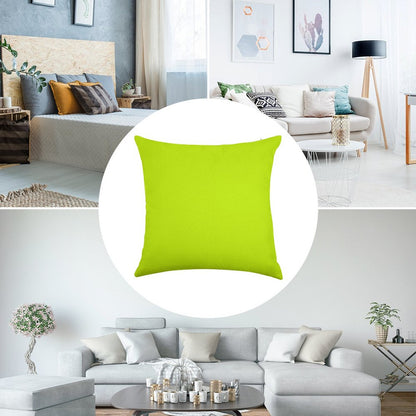 Bright Green Lime Neon Color Linen Throw Pillow Cover