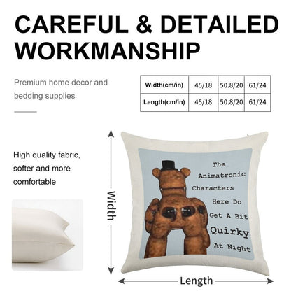 Quirky Animatronics Linen Throw Pillow Cover