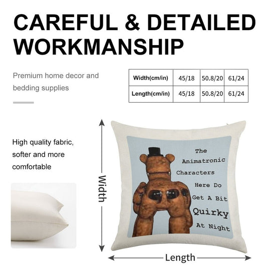 Quirky Animatronics Linen Throw Pillow Cover
