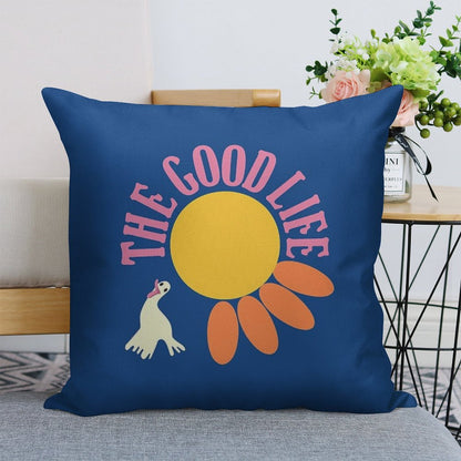 The Good Life Linen Throw Pillow Cover
