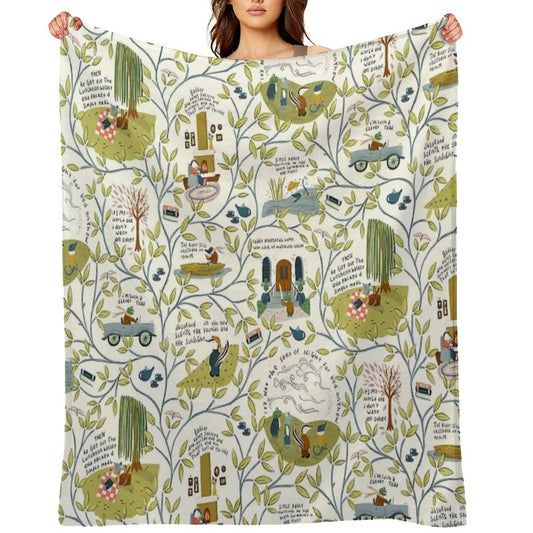 Wind in The Willows (light) Throw Blanket