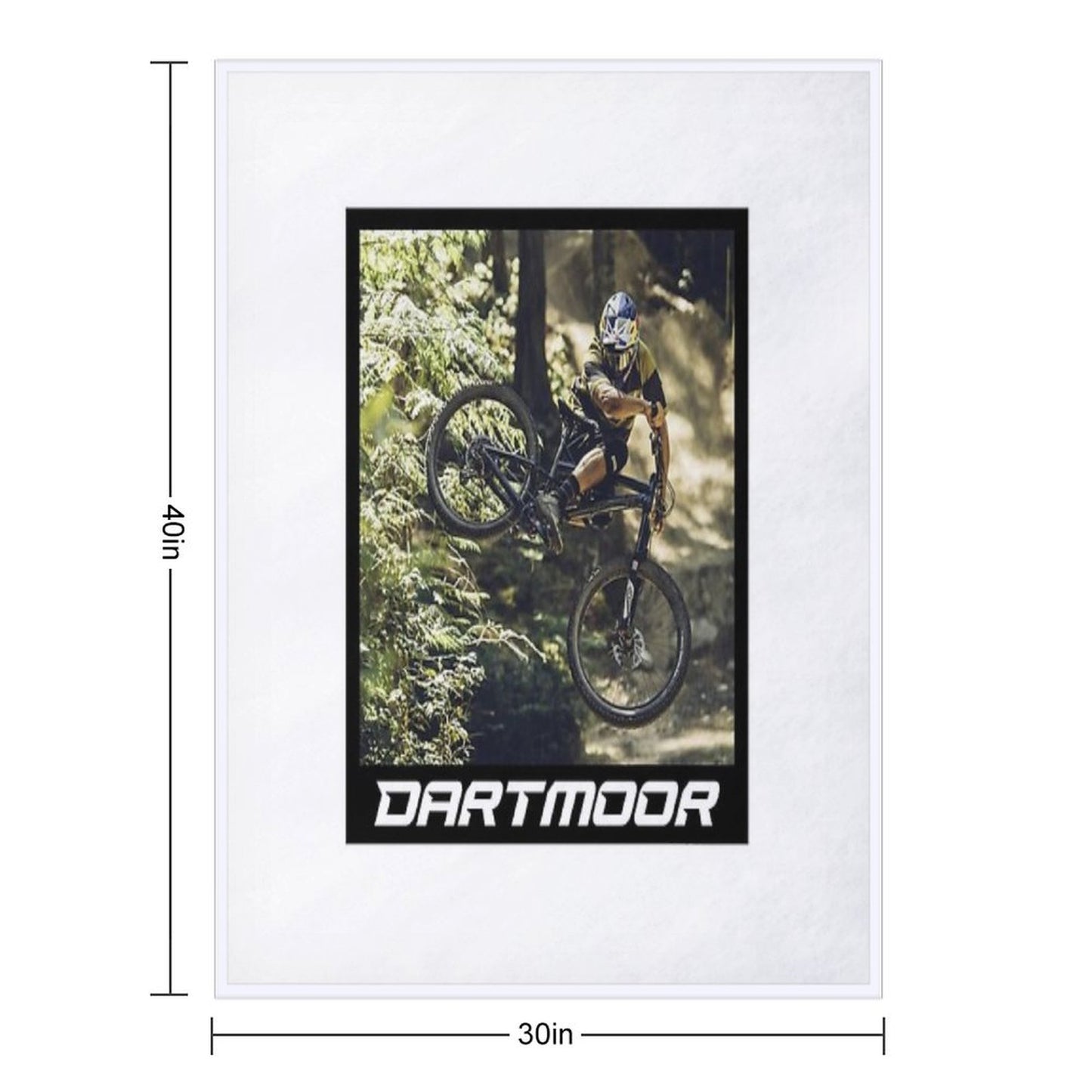 Cyclist Jumping with His Dartmoor Bikes Throw Blanket