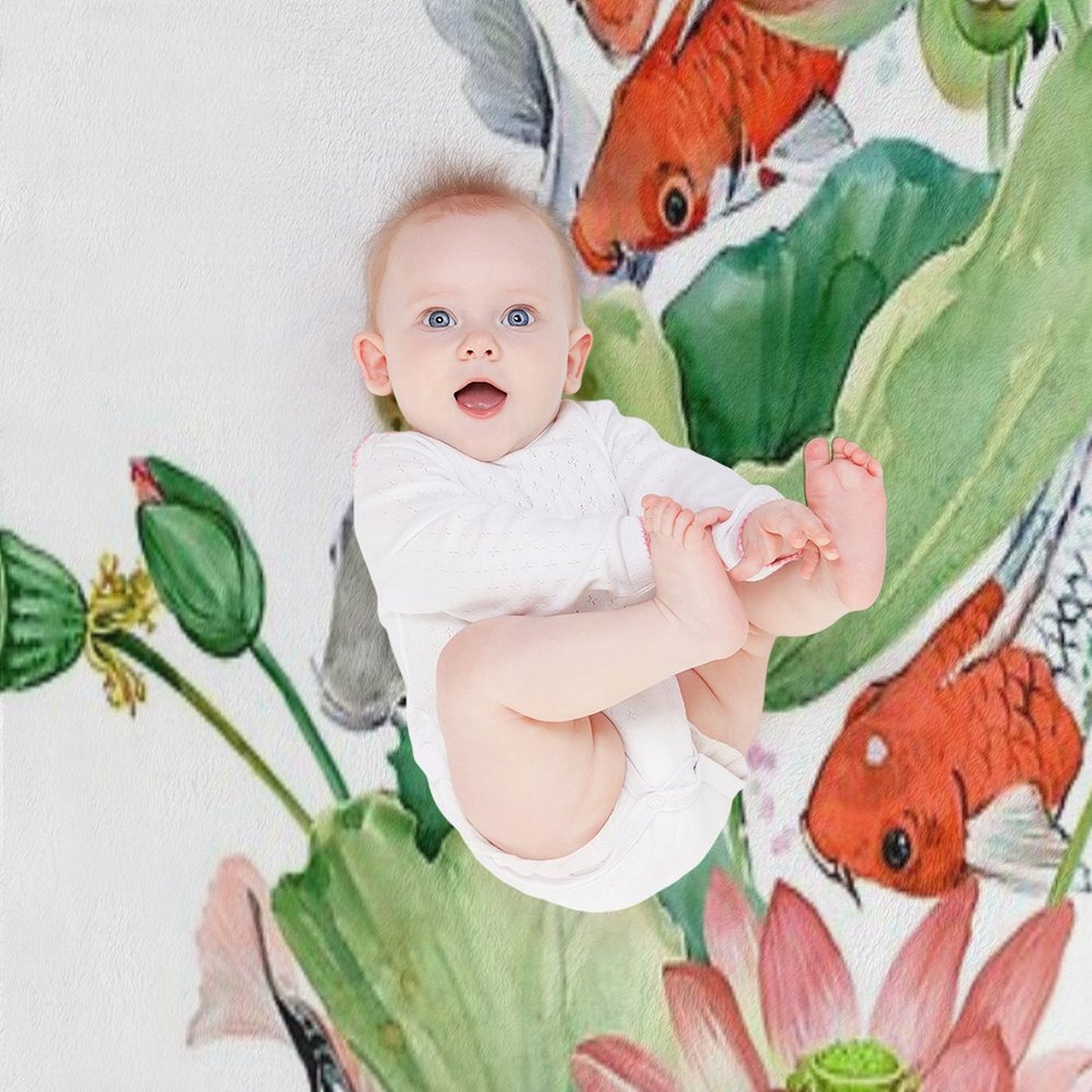 Koi Carp Fish Throw Blanket