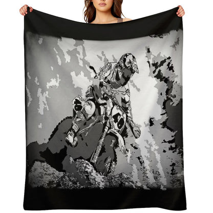 Motocross Dirt-Bike Championship Racer Throw Blanket