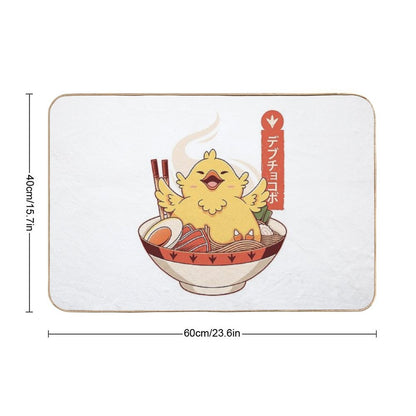 Grey Anime Fat Chocobo Ramen Bath Mat