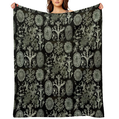 Natural History Lichen Throw Blanket