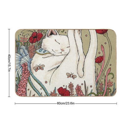 Poppies And Ladybug Bath Mat