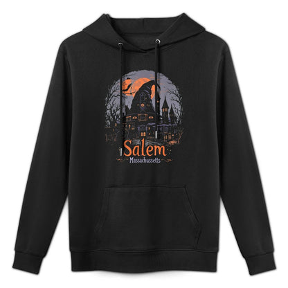 Vintage Salem Massachusetts Halloween Skyline Cityscape Customizable Surface Hoodie